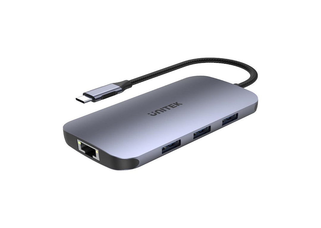 Hub chia 5 trong 1 TypeC -> HDMI + LAN + CardReader + USB-A + PD 100W UNITEK D1071A