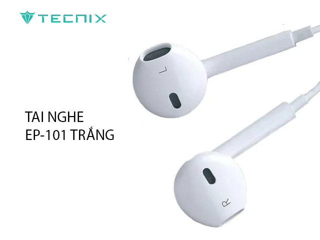 TAI NGHE EARPHONE 1.2M EP-101 EP-102 EP-103 EP-104 3.5MM ĐEN TRẮNG HÃNG TECNIX