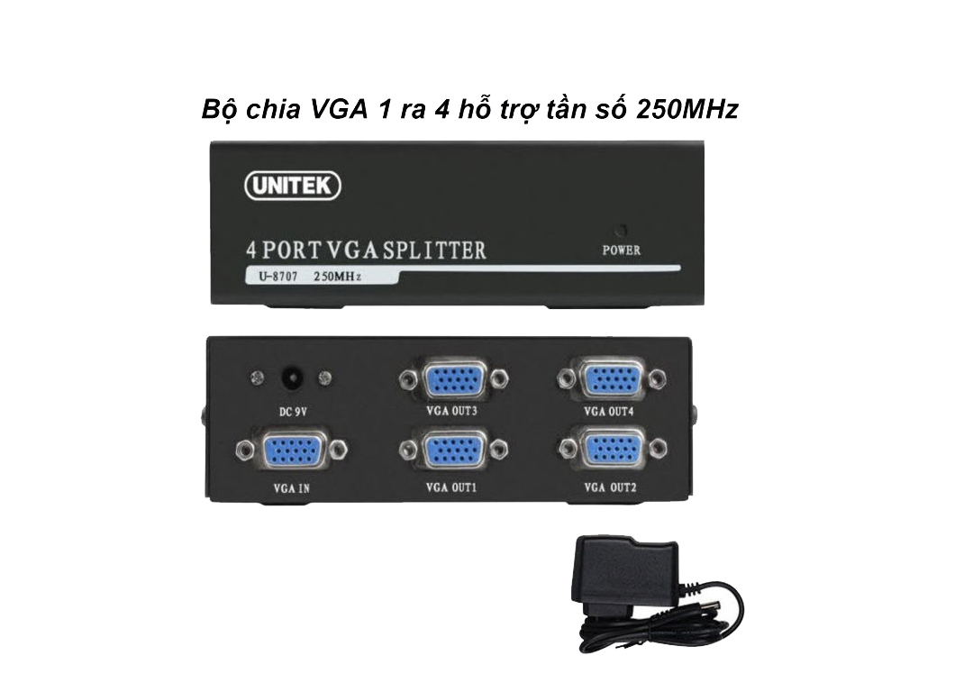 Hub chia 4 cổng VGA UNITEK U-8707