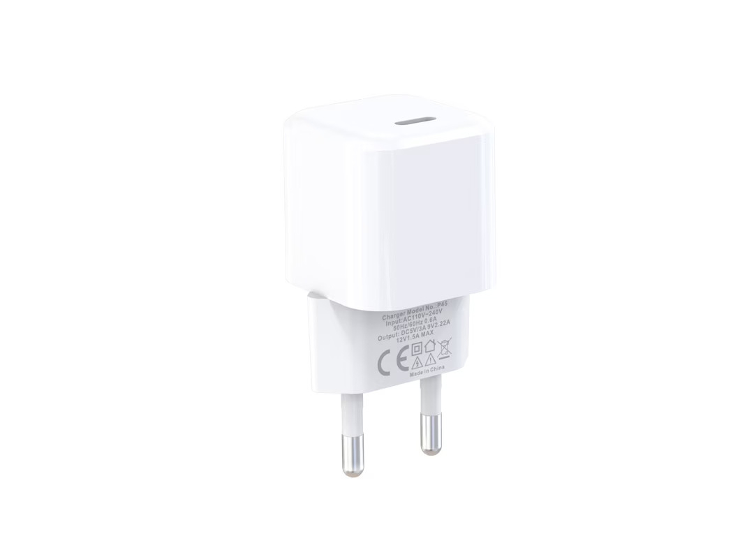 CỤC SẠC , CỐC SẠC USB- C 20W KÈM CÁP  P45 TRẮNG