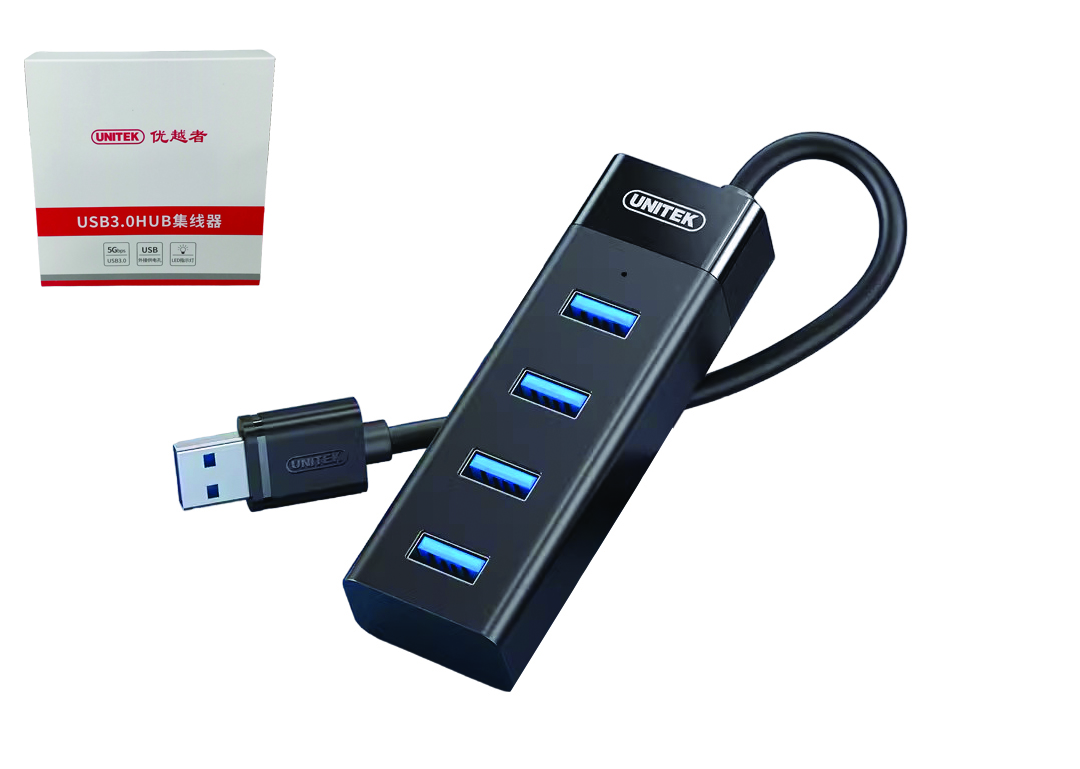 Hub USB 4 cổng UNITEK Y-3098BBK dây 1.2m