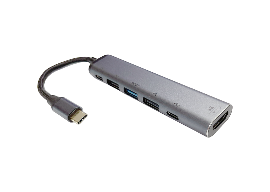 Hub chuyển đổi Type-C ra HDMI+2USB+Type-C+PD DS-Y004