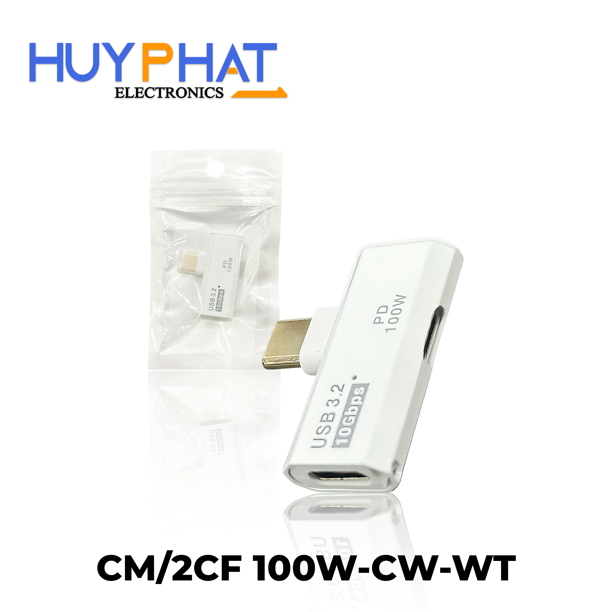 Đầu đổi Type-C -> Type-C + PD100W CM/2CF 100W-CW-WT