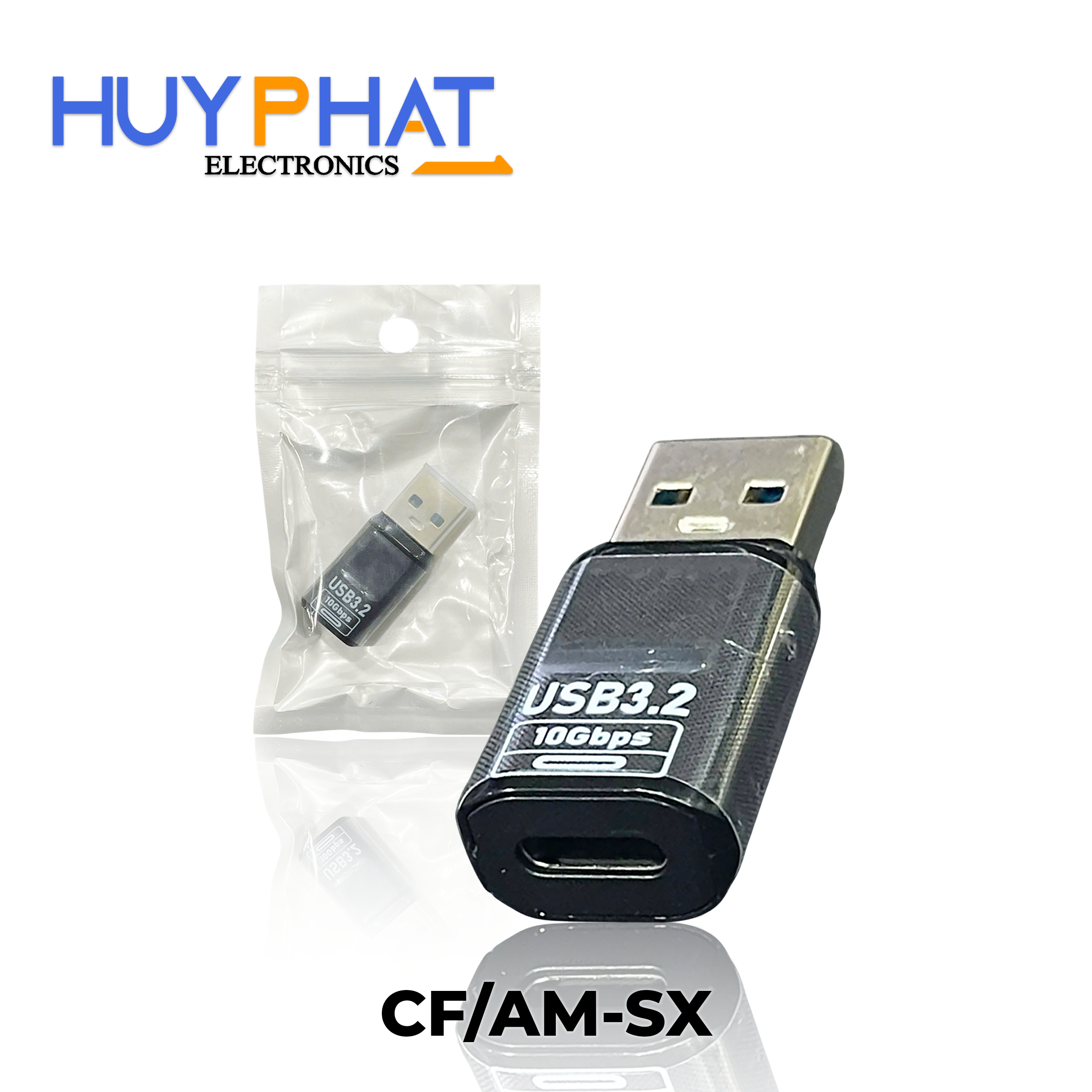Đầu đổi USB M -> Type-C F có màn hình hiển thị thông số CF/AM-SX