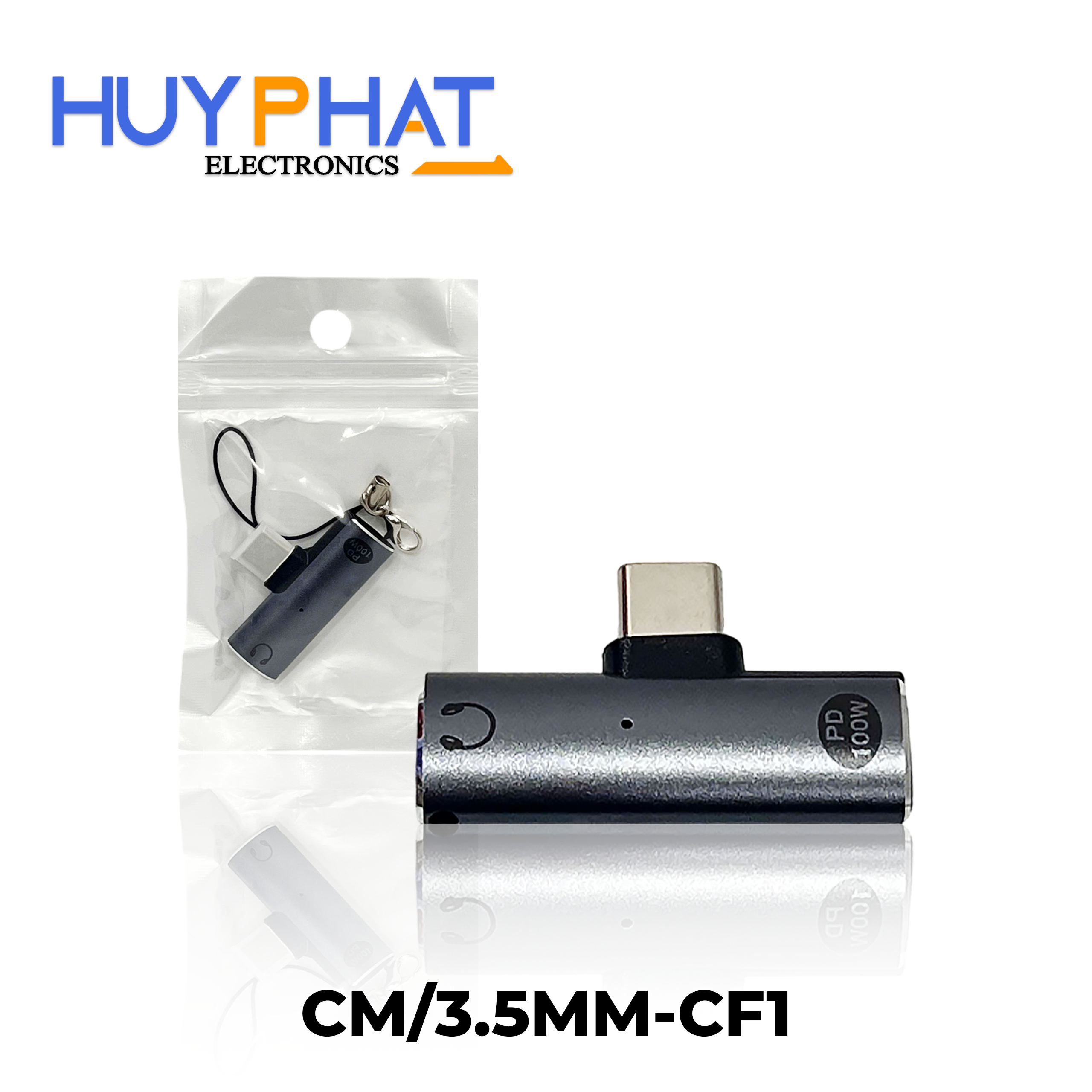 Đầu đổi TypeC -> Tai nghe 3.5mm + PD Grey CM/3.5MM-CF1