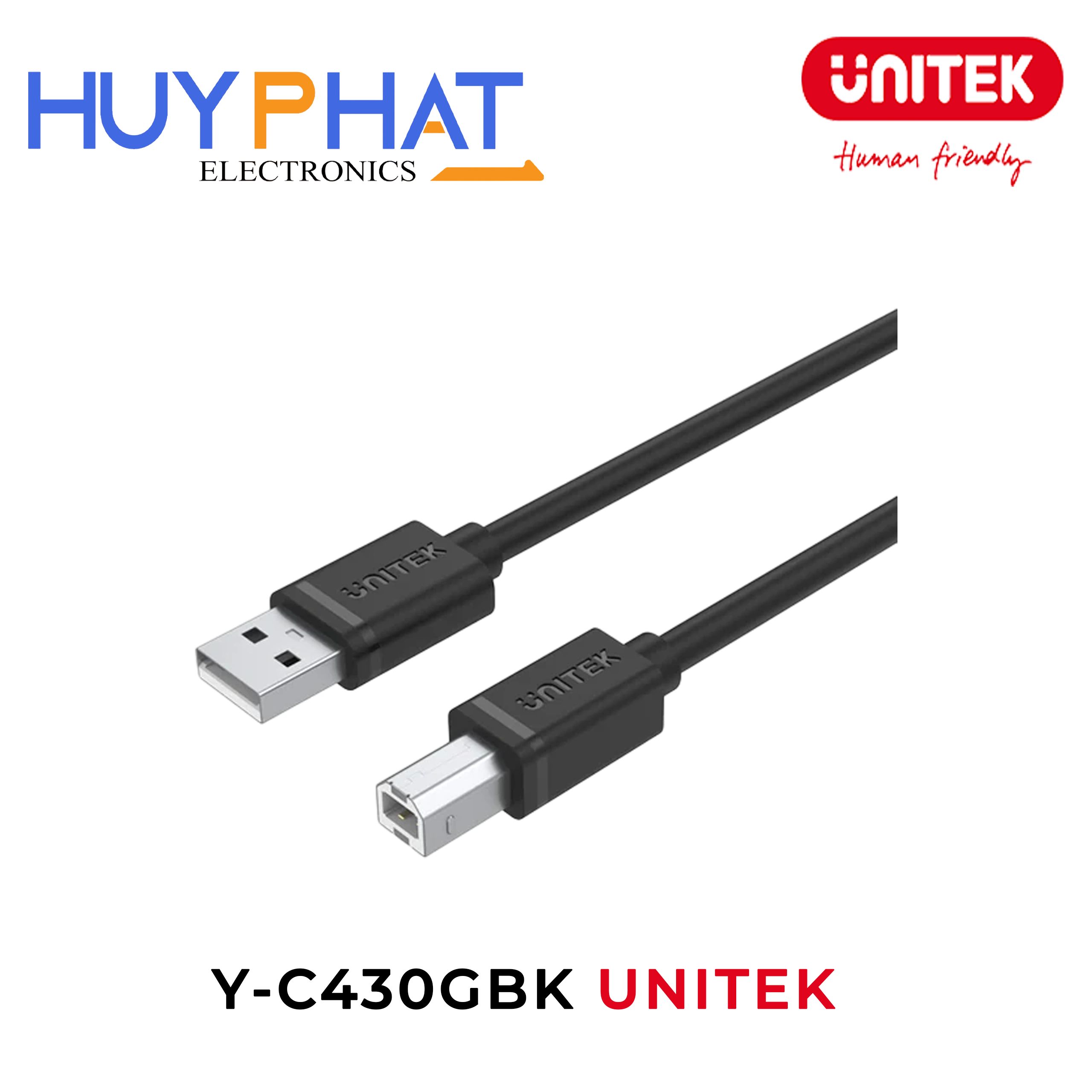 Cáp USB 2.0 -> USB-B dài đến 5m UNITEK Y-C430GBK