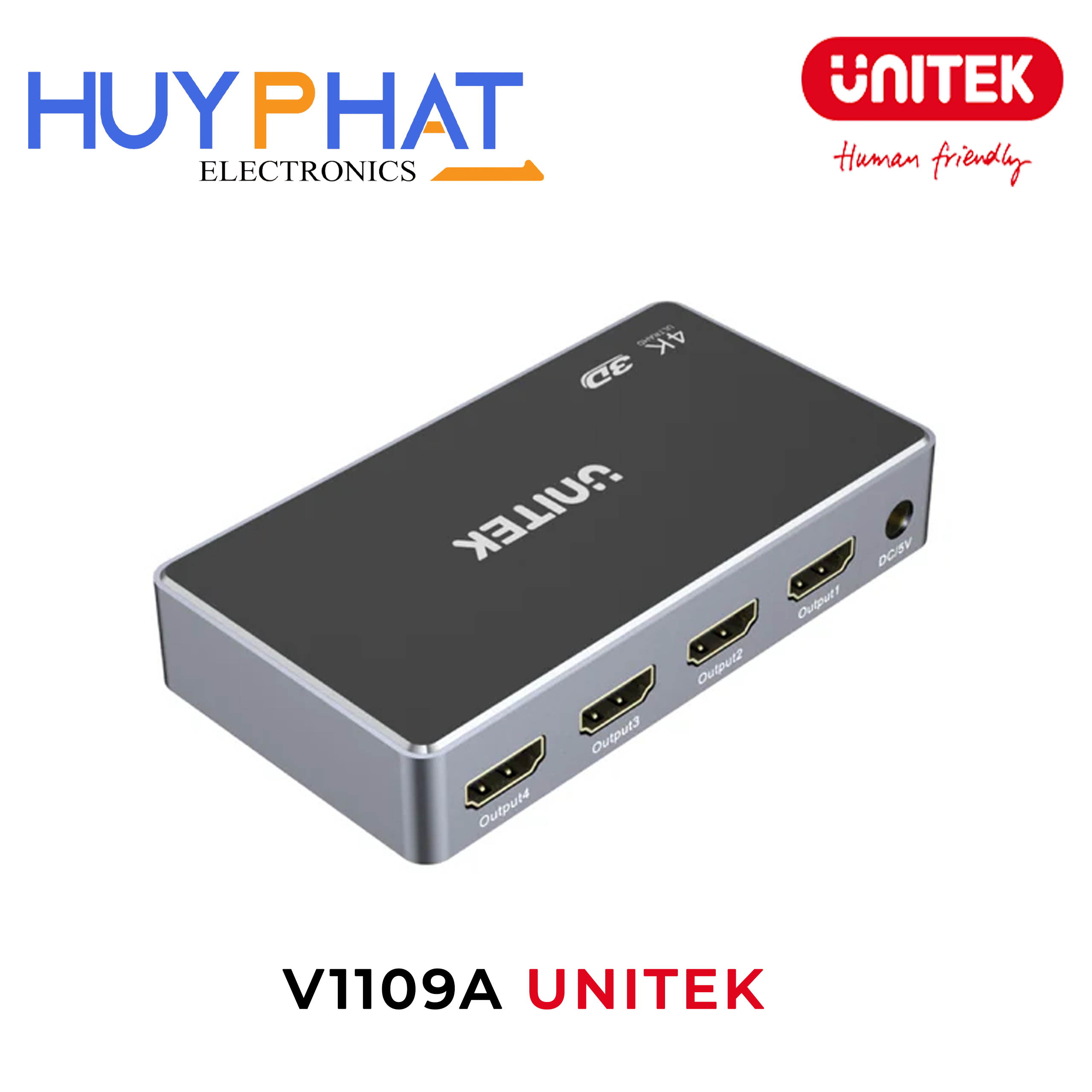 Bộ chuyển mạch 4 cổng KVM HDMI 4K@30Hz UNITEK V1109A