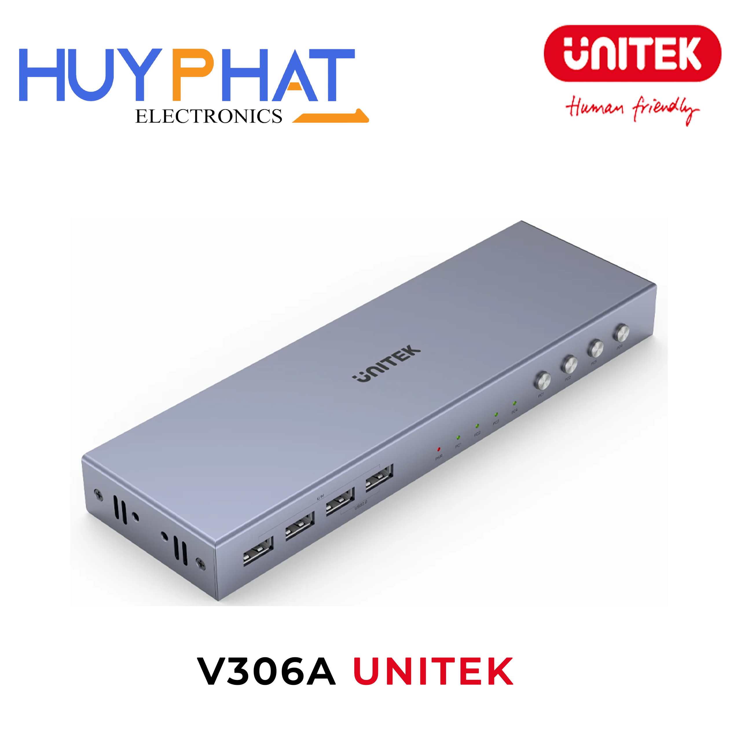 Bộ gộp HDMI KVM 4K@60Hz 4 ra 1 UNITEK V306A