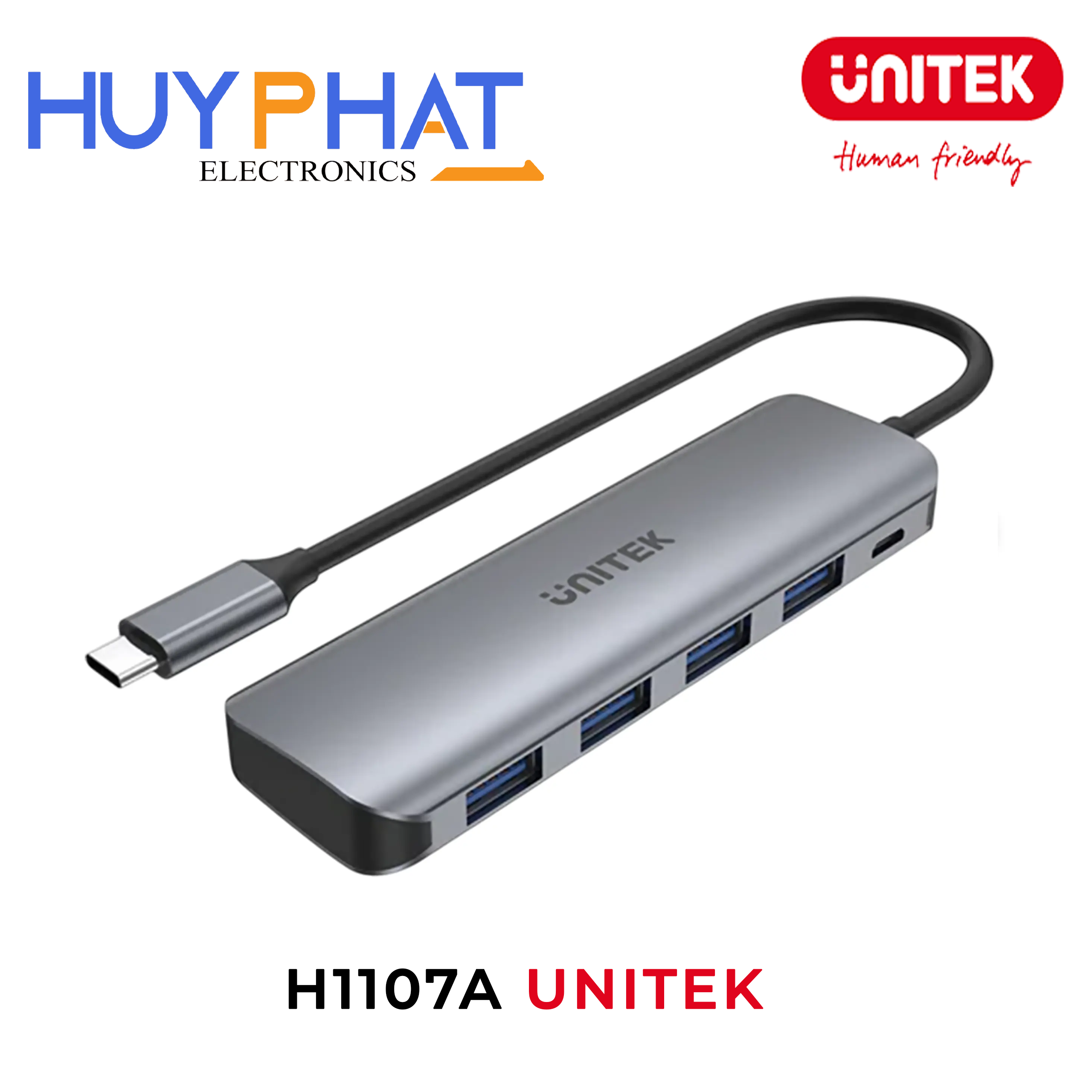 Bộ chuyển đổi 5 cổng Type-C -> USB3.0 + MicroUSB 10W UNITEK H1107A