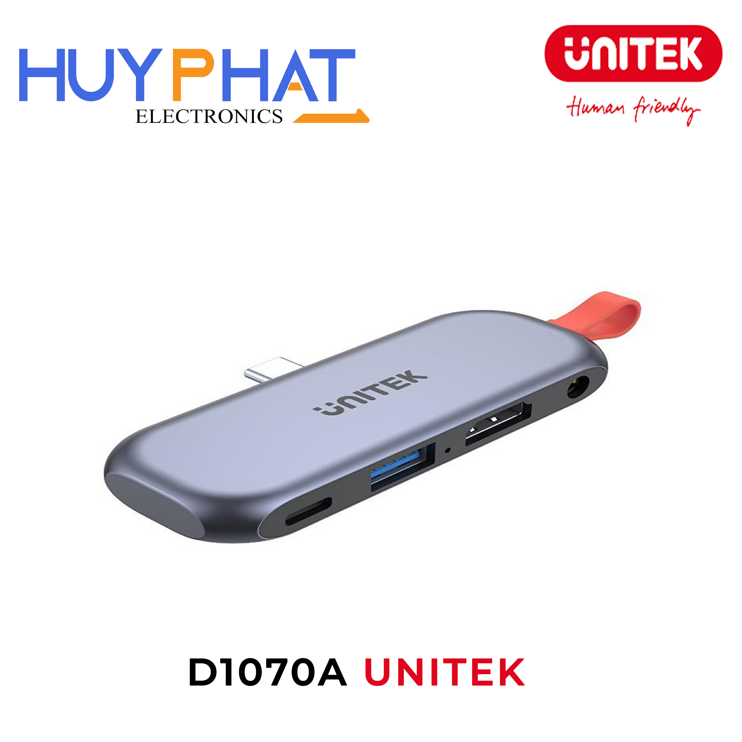 Bộ chuyển đổi 4 cổng Type-C -> USB 3.0 + AUDIO + HDMI 4K@30Hz +TF/SD UNITEK D1070A