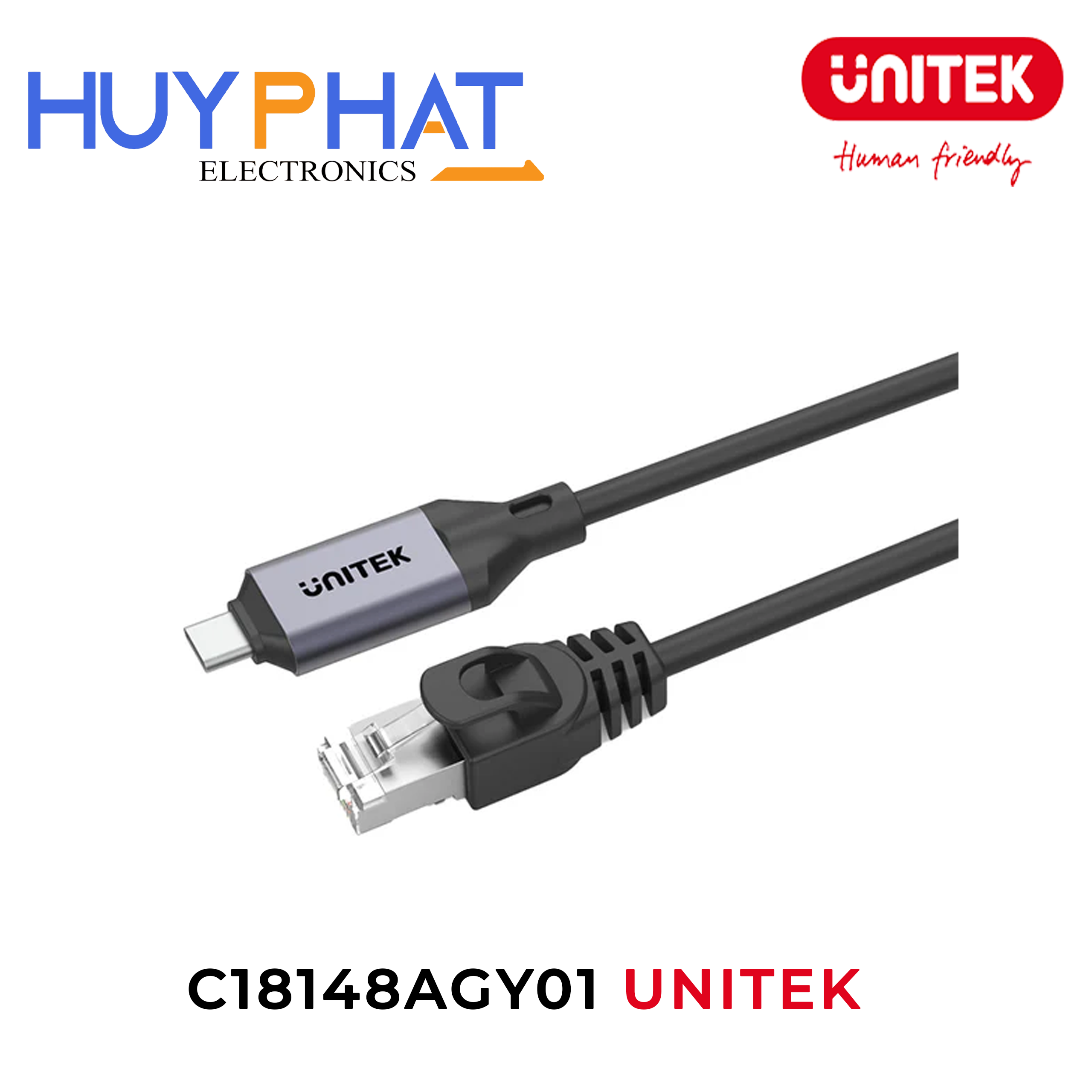 Cáp Type-C -> LAN dài đến 5M UNITEK C18148AGY01