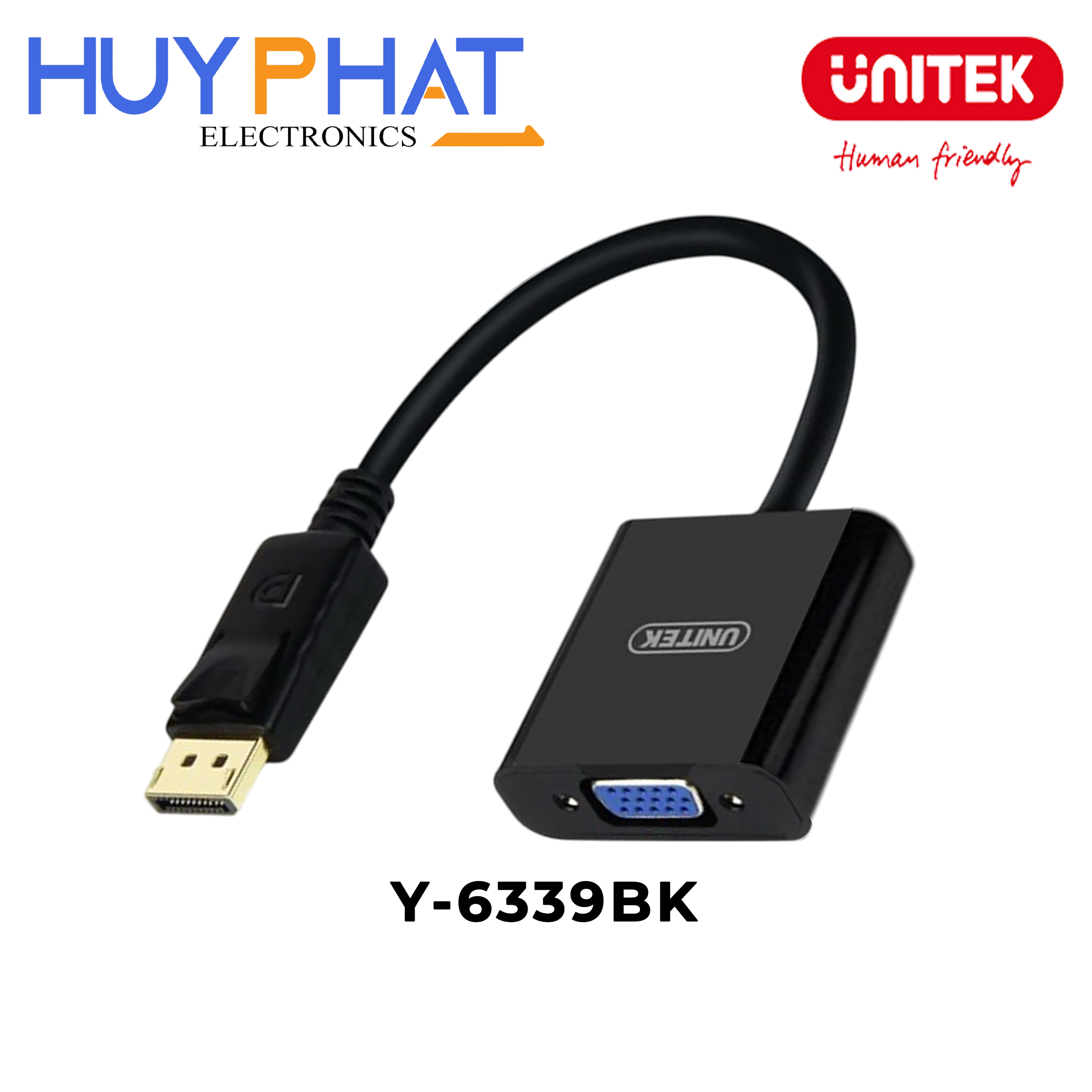 Cáp chuyển đổi DP -> VGA 1080p@60Hz UNITEK Y-6339BK