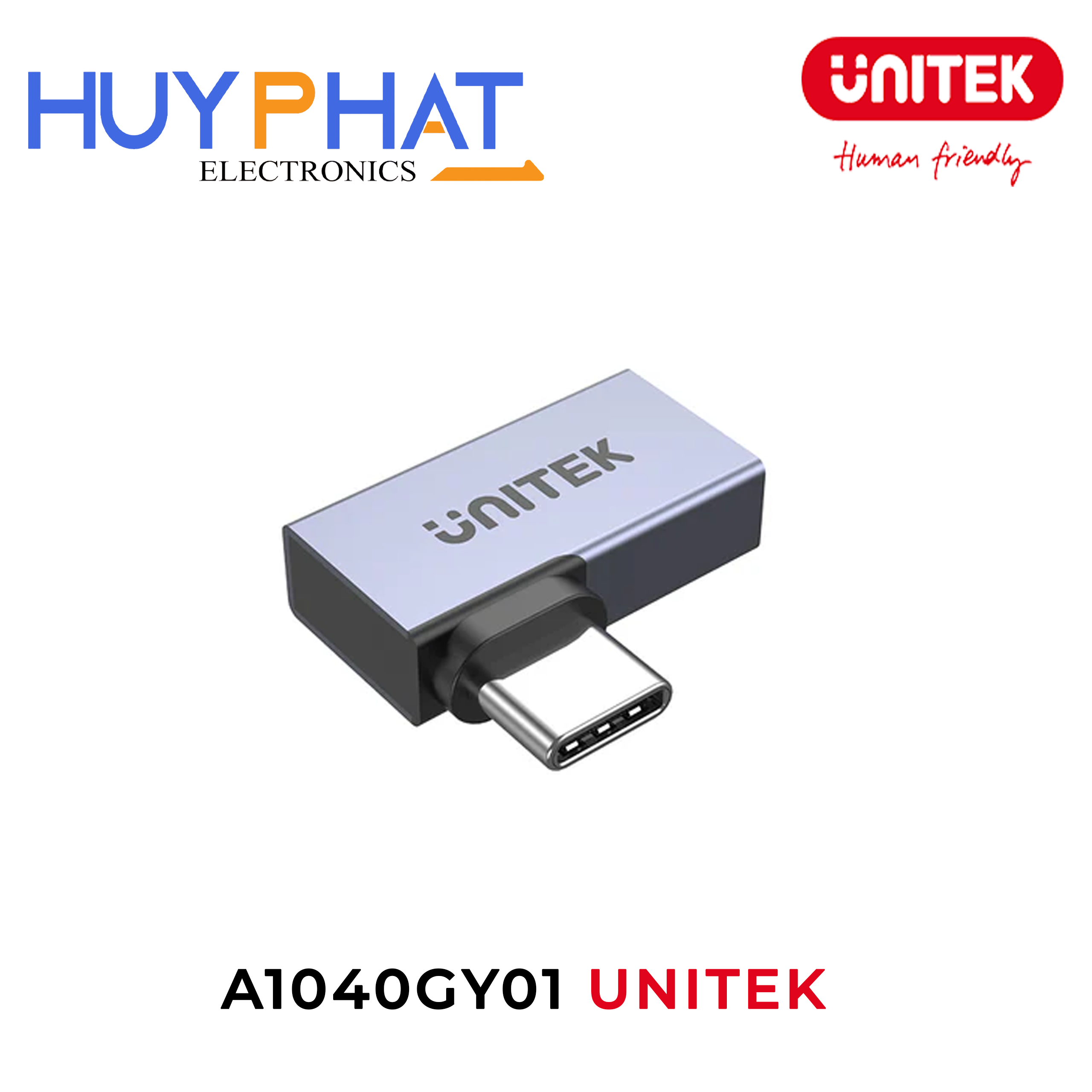 Đầu chuyển đổi USB4 90 độ UNITEK A1040GY01