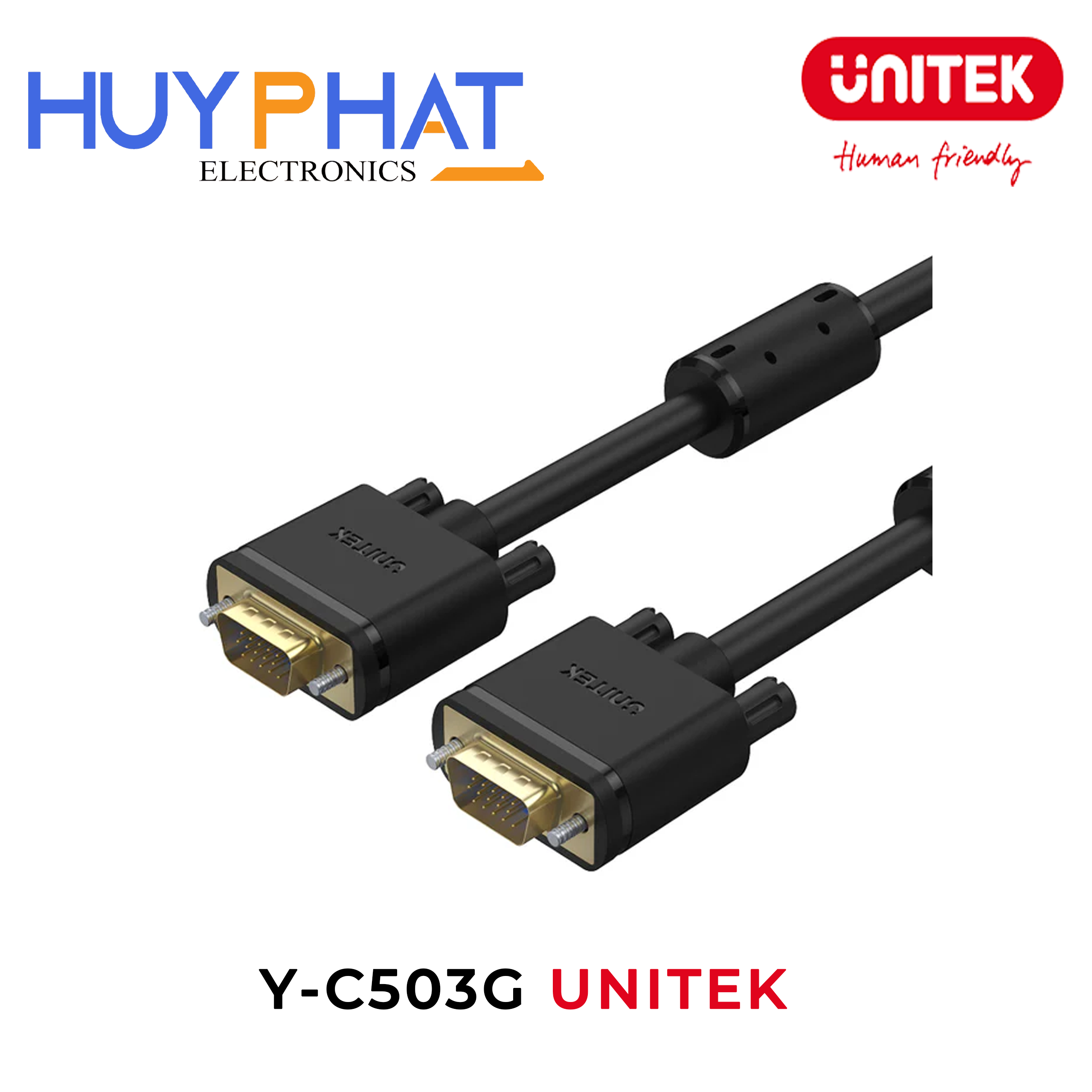 Cáp VGA 15 chân (3C+6) dài đến 30m 1080p@60Hz UNITEK Y-C503G