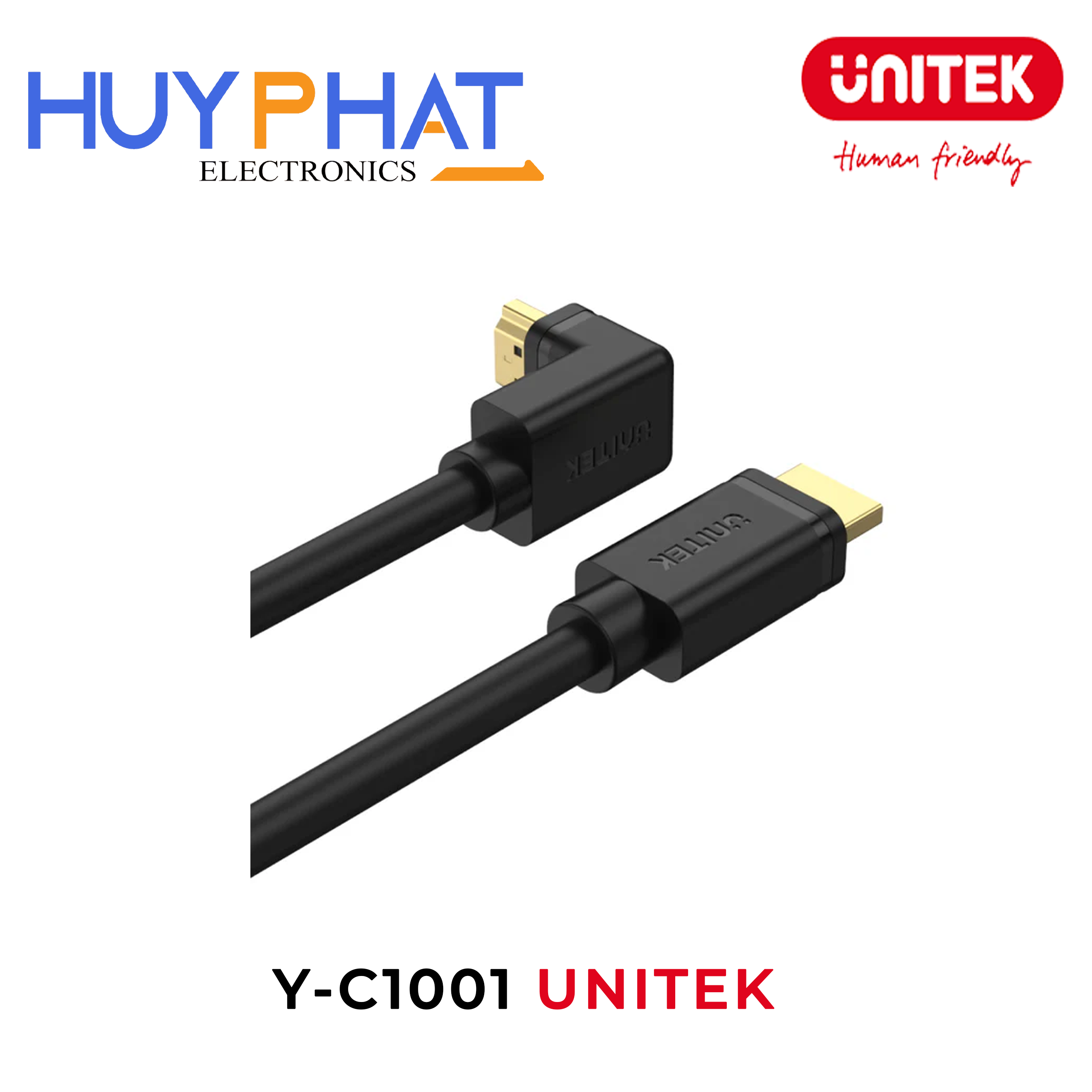 Cáp HDMI đầu cong 4K@60Hz dài đến 3m UNITEK Y-C1001