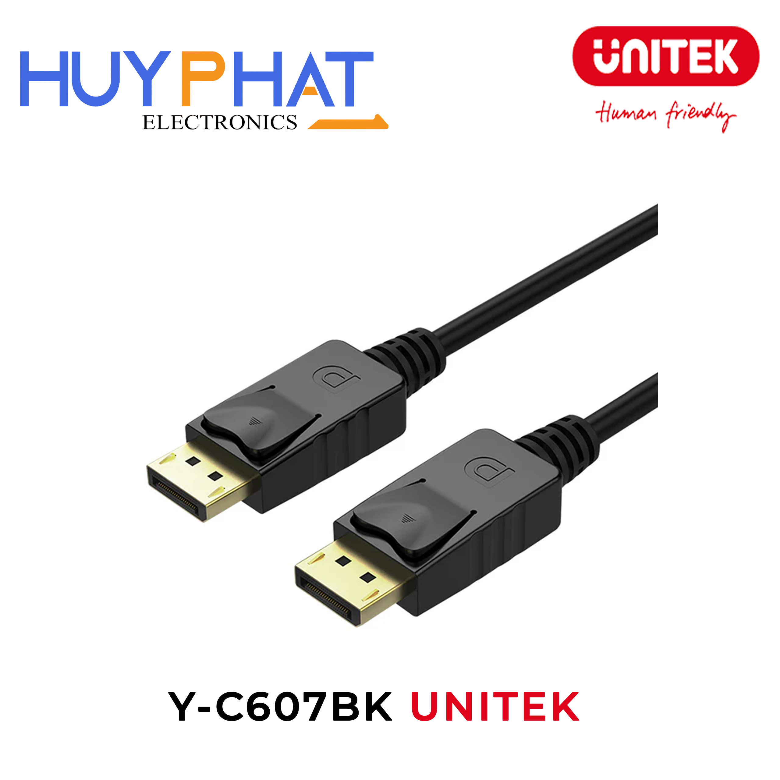 Cáp DisplayPort 1.2 4K@60Hz dài đến 5m UNITEK Y-C607BK