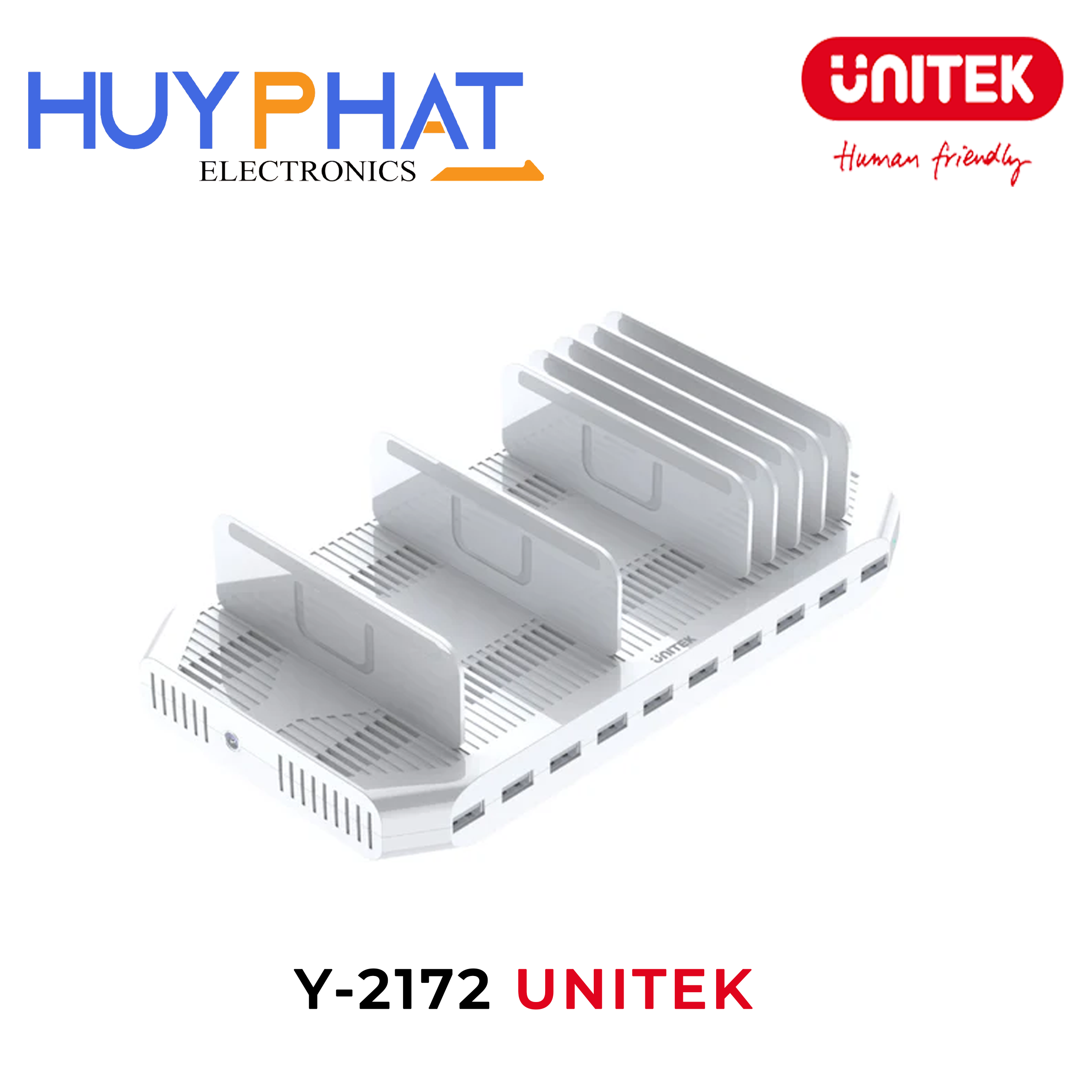 Trạm sạc 10 cổng 96W UNITEK Y-2172