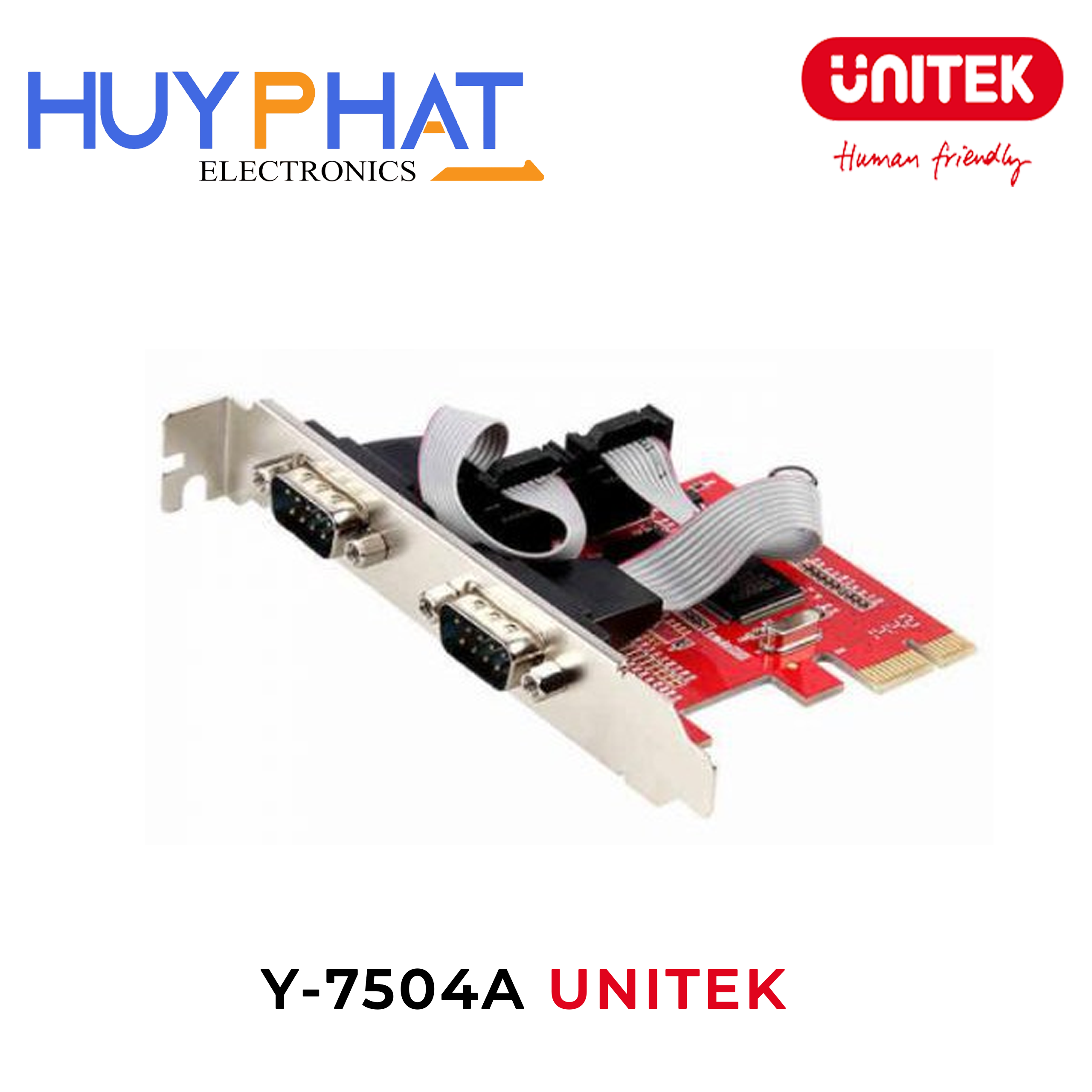 Card PCI-E cổng RS232 đôi UNITEK Y-7504A