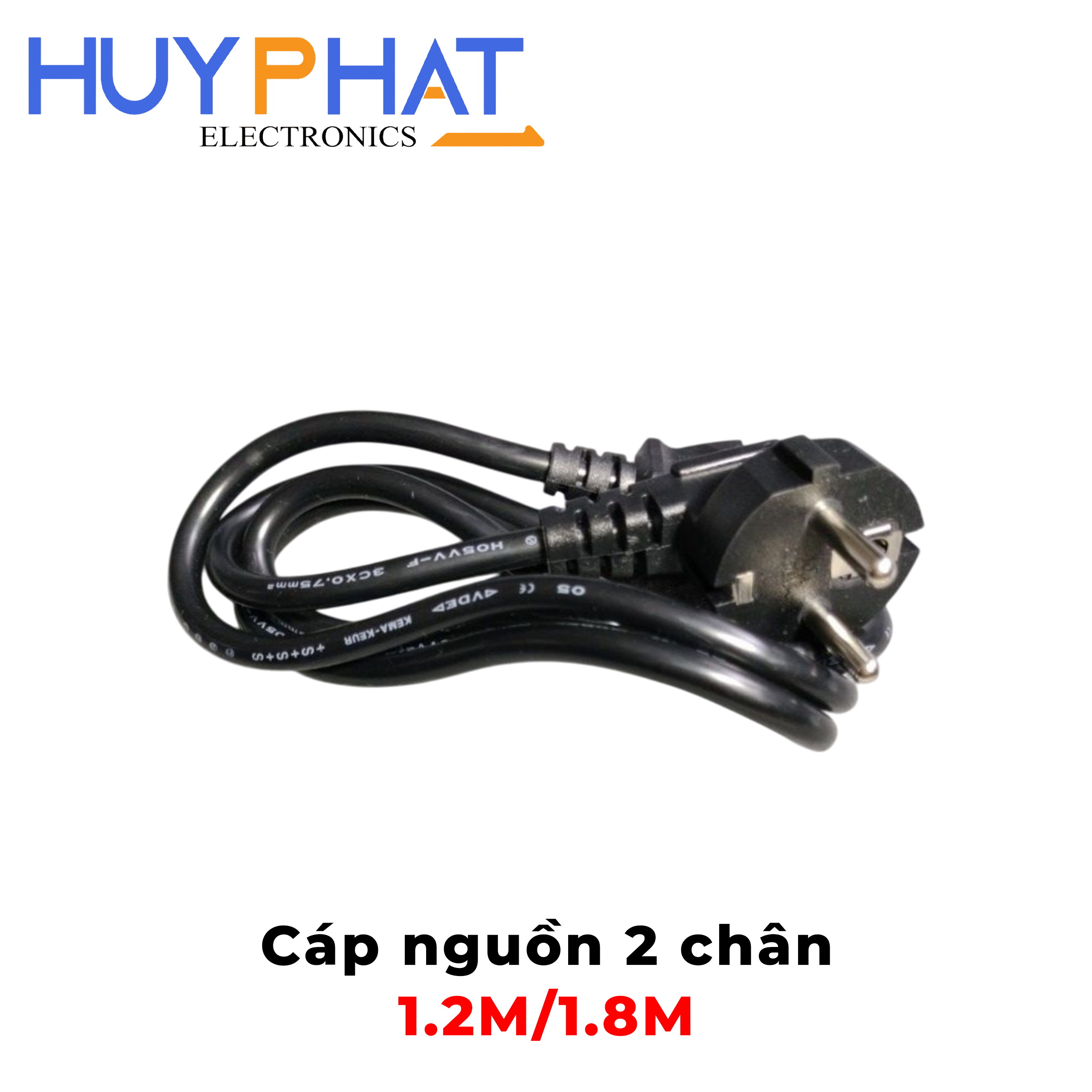 Cáp nguồn 2 chân 1.2M/1.8M A