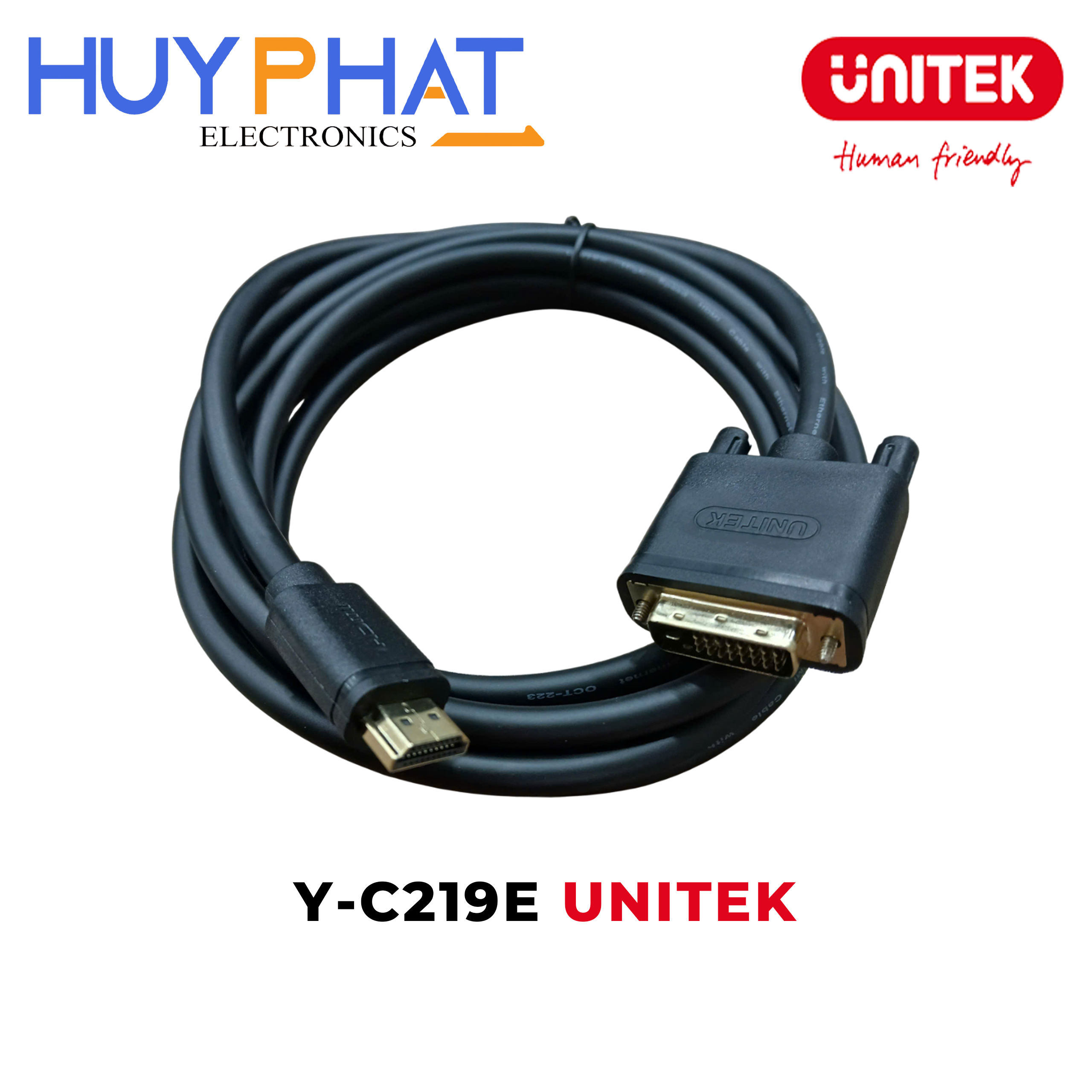 Cáp HDMI -> DVI dài đến 20M 1080p@60Hz UNITEK Y-C219E