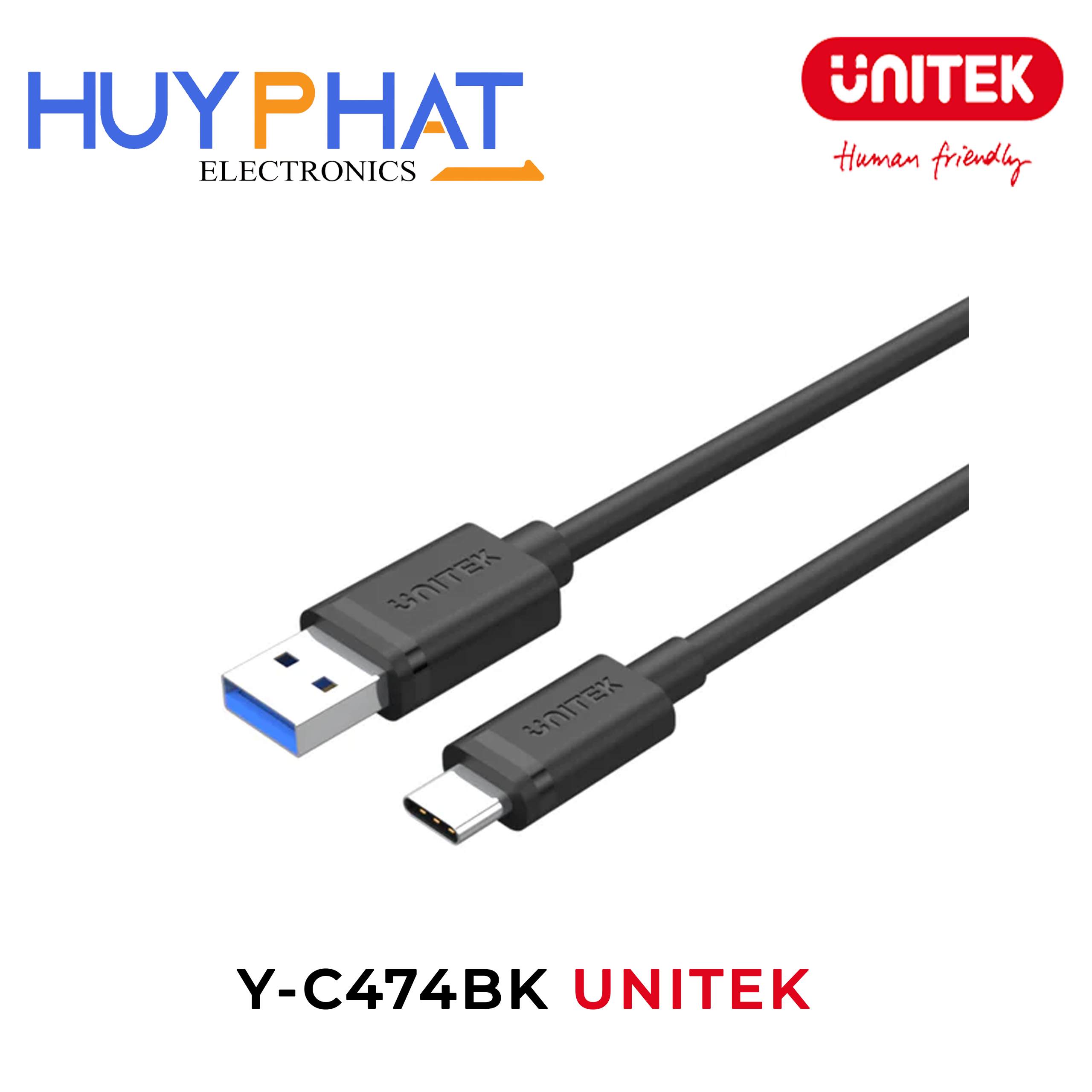 Cáp sạc USB 3.0 -> Type-C dài đến 3m UNITEK Y-C474BK