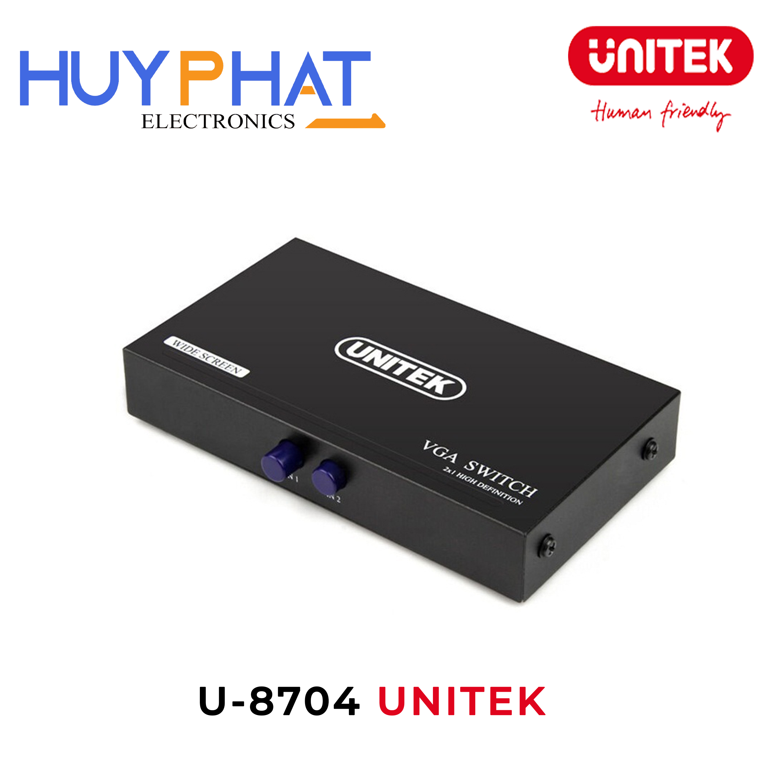 Bộ chuyển mạch 2 cổng VGA 1920x1440@60Hz UNITEK U-8704