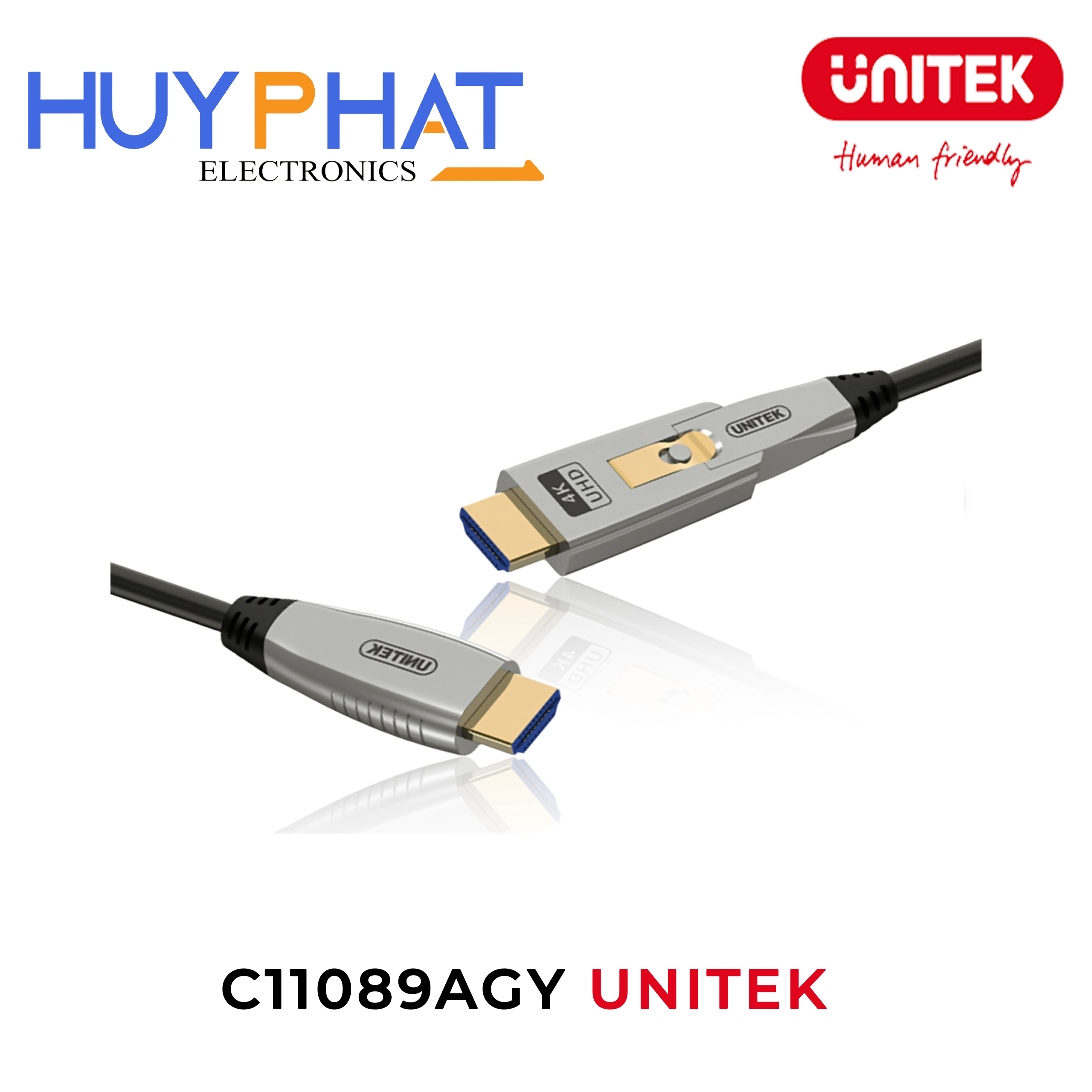 Cáp quang tháo rời HDMI2.0 tối đa 4K@60Hz dài đến 100M UNITEK C11089AGY