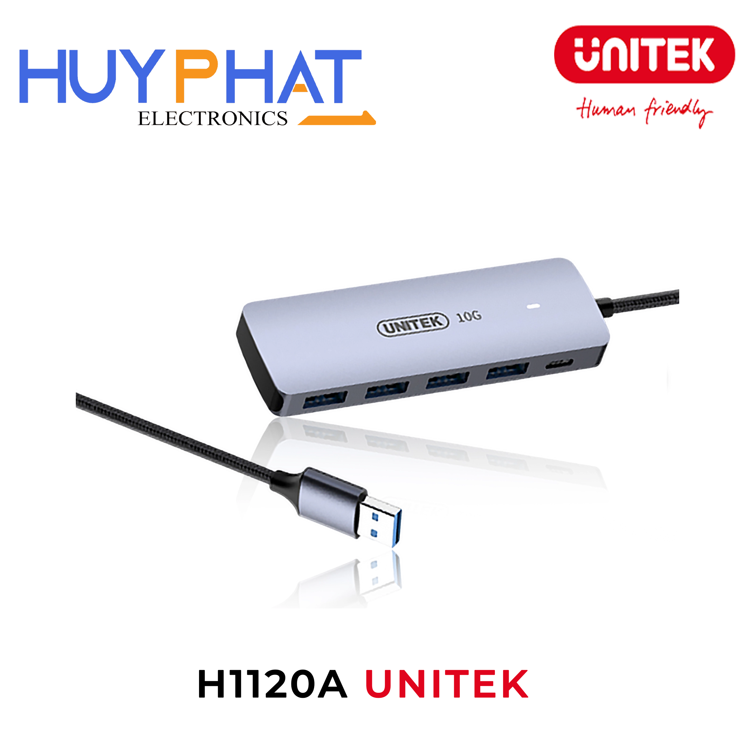 Bộ chuyển đổi 5 cổng USB3.2 -> USB3.2 + PD 10Gbps UNITEK H1120A
