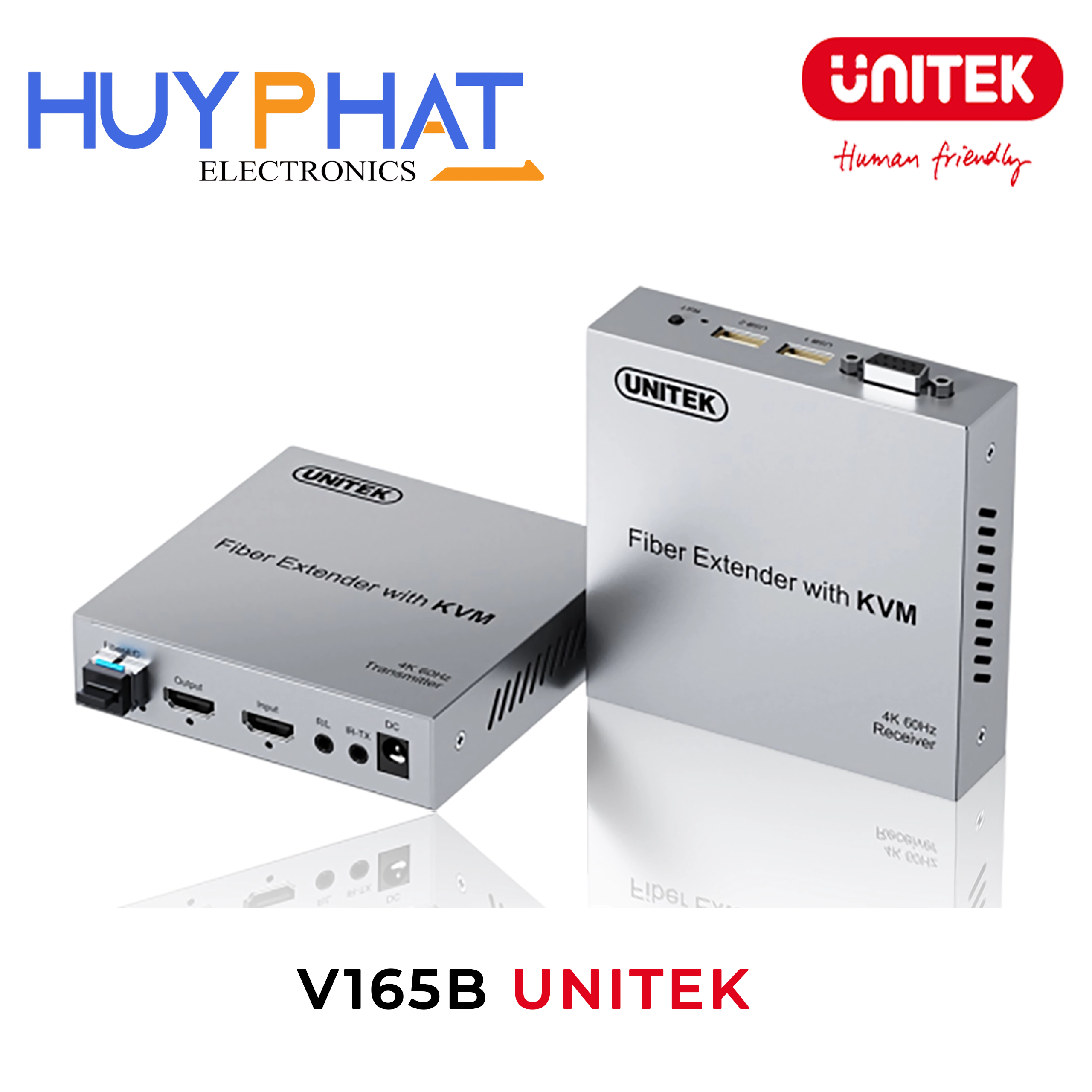 Bộ mở rộng cáp quang HDMI KVM 4K@60Hz UNITEK V165B