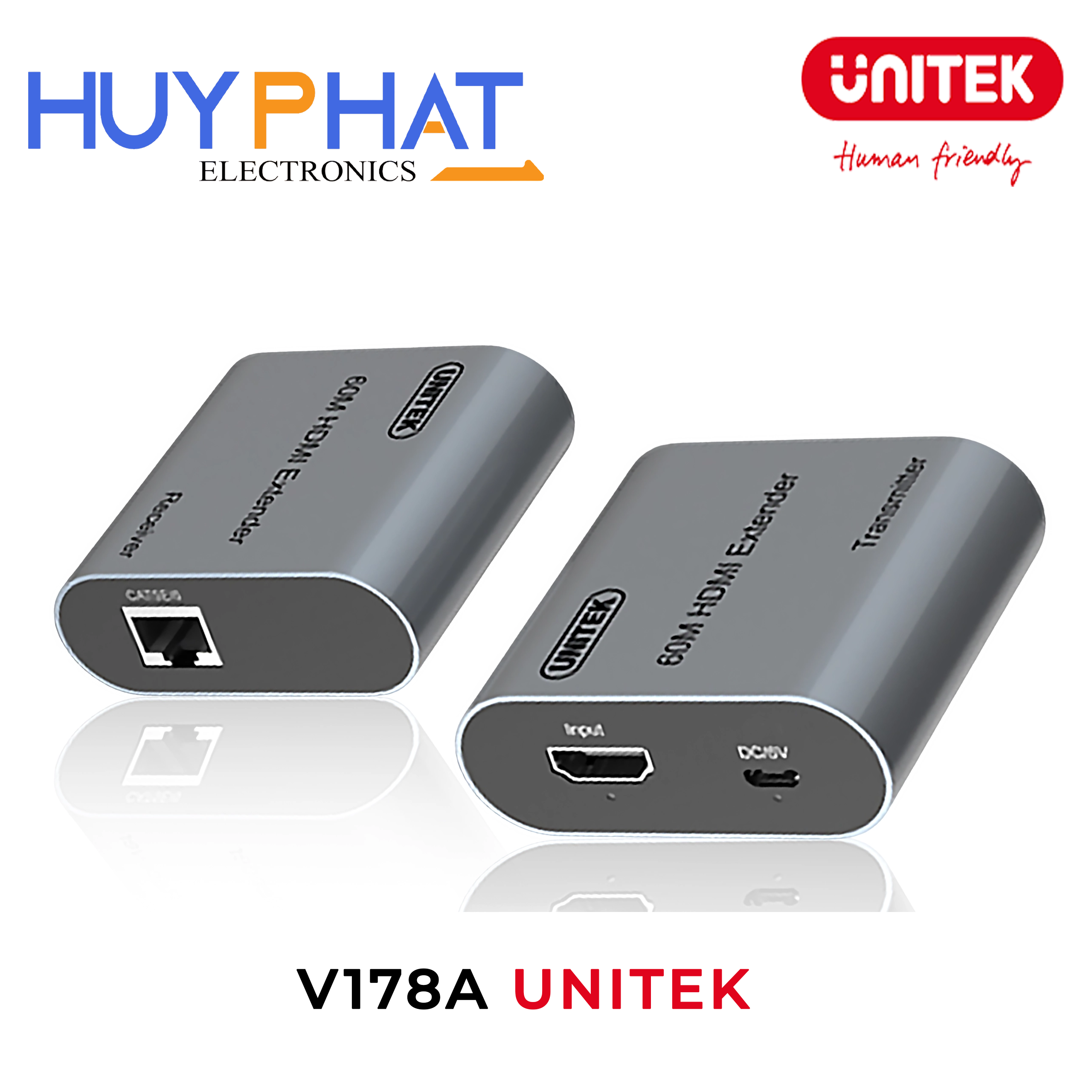 Bộ nối dài HDMI bằng dây LAN 60M HD Extender UNITEK V178A