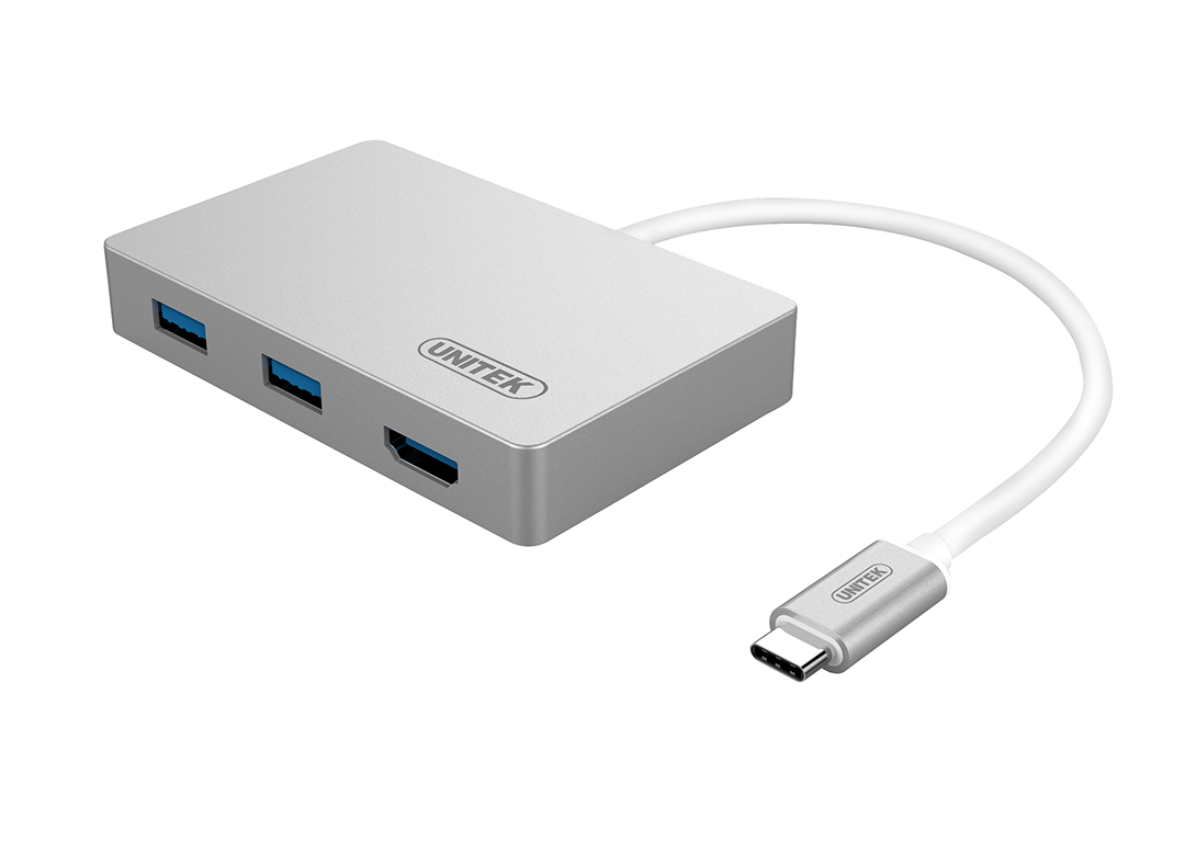 Hub chia 2 trong 1 Type-C -> USB 3.0 + HDMI UNITEK Y-3707