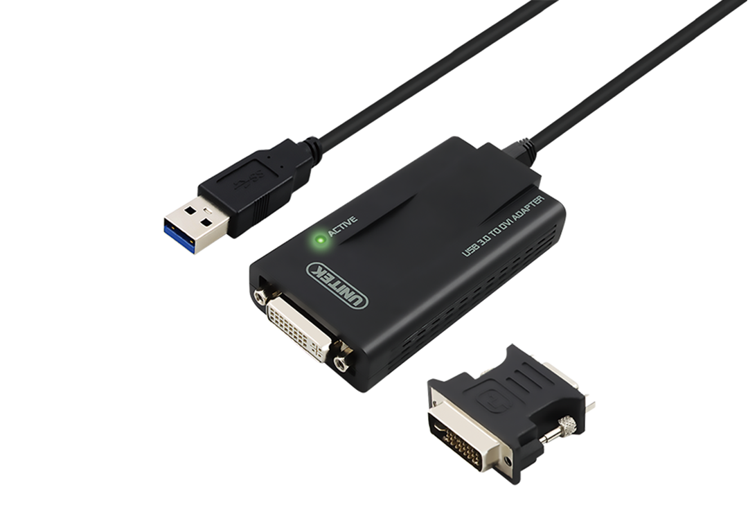 Cáp USB 3.0 -> DVI + Đầu Chuyển DVI Sang VGA UNITEK Y-3801