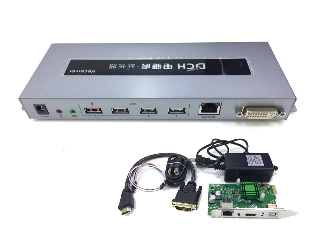 Bộ chuyển đổi + Card -> DVI + LAN +USB + AUDIO DTECH DHC4K