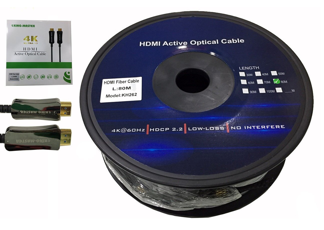 Cáp HDMI 2.0/4K 80m Active Optical KINGMASTER KH262