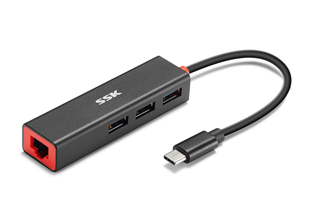 Hub chia 2 trong 1 Type-C -> 3 USB 3.0 + LAN SSK SHU-C535