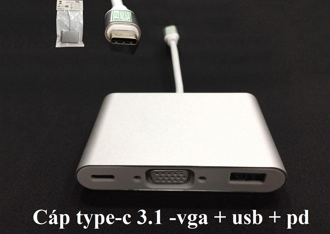 CÁP TYPE-C -> VGA + USB + PD TY03