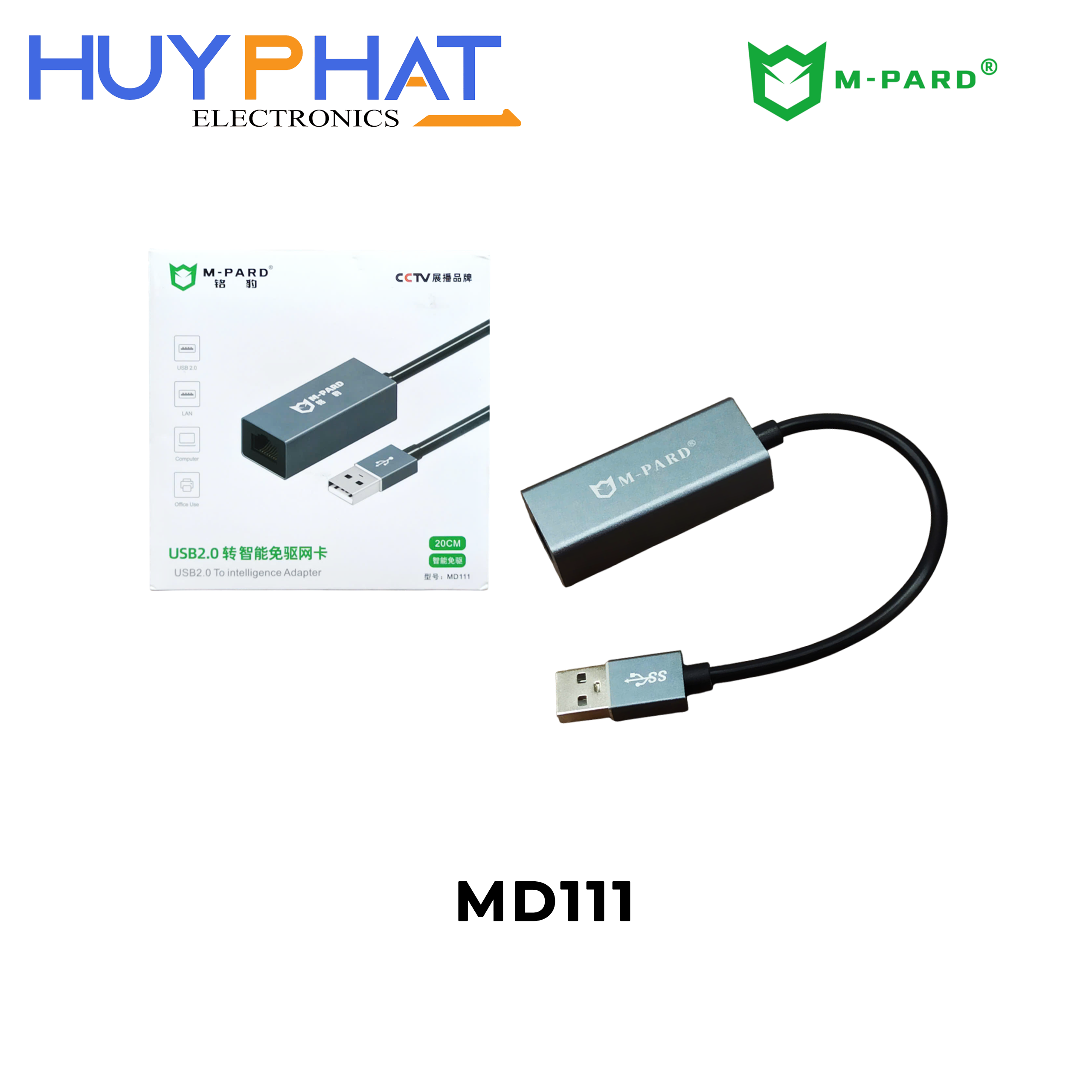 Cáp USB2.0 -> LAN dài 0.2m M-PARD MD111