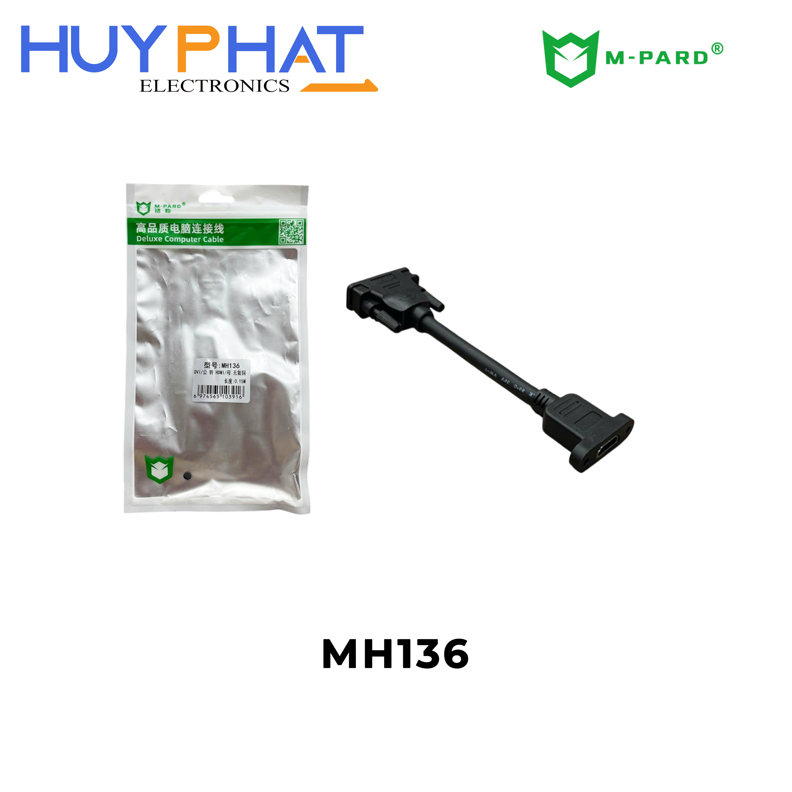 Cáp DVI 24-1 -> HDMI dài 0.15m M-PARD MH136