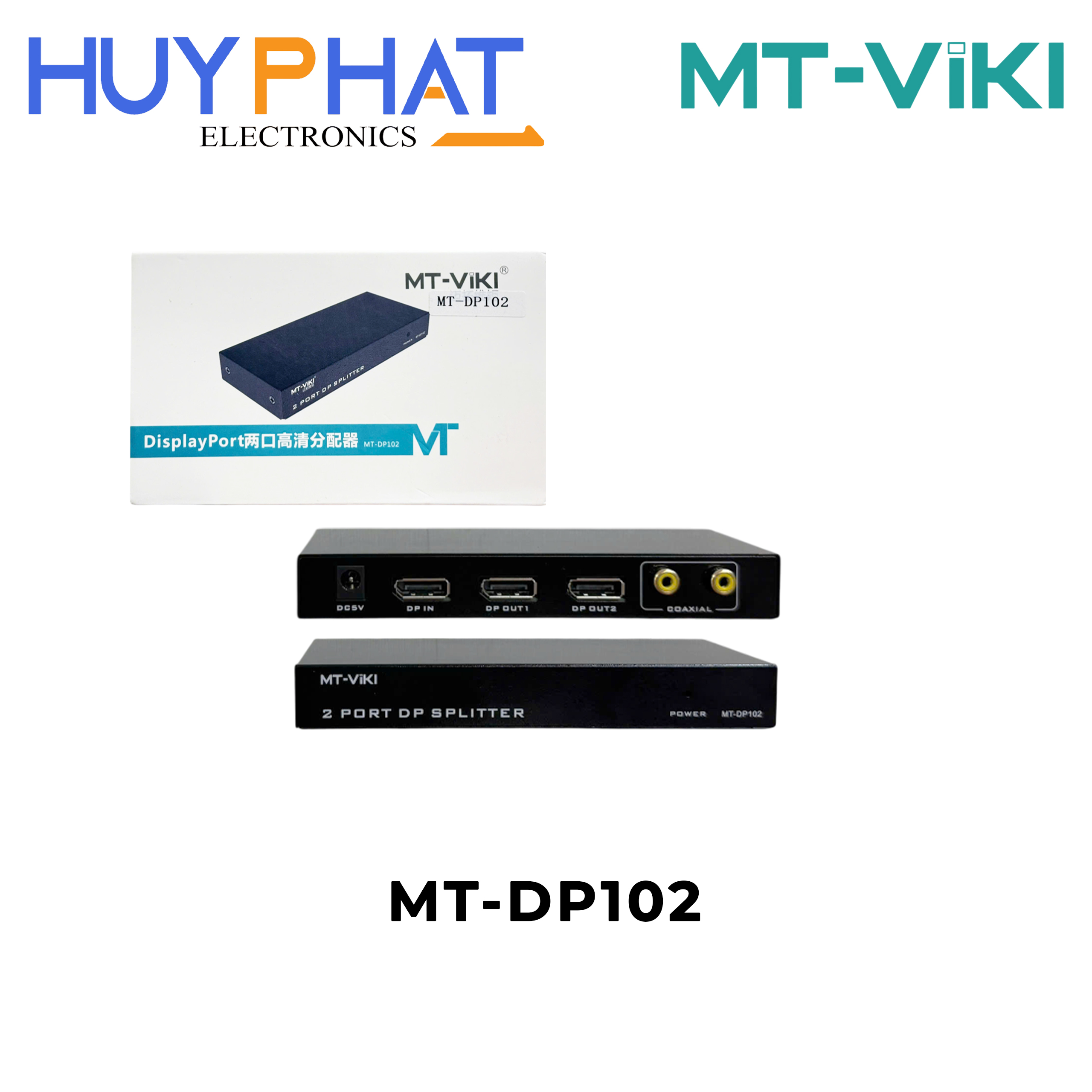 Hub chia 2 cổng DP 4K MT-VIKI MT-DP102