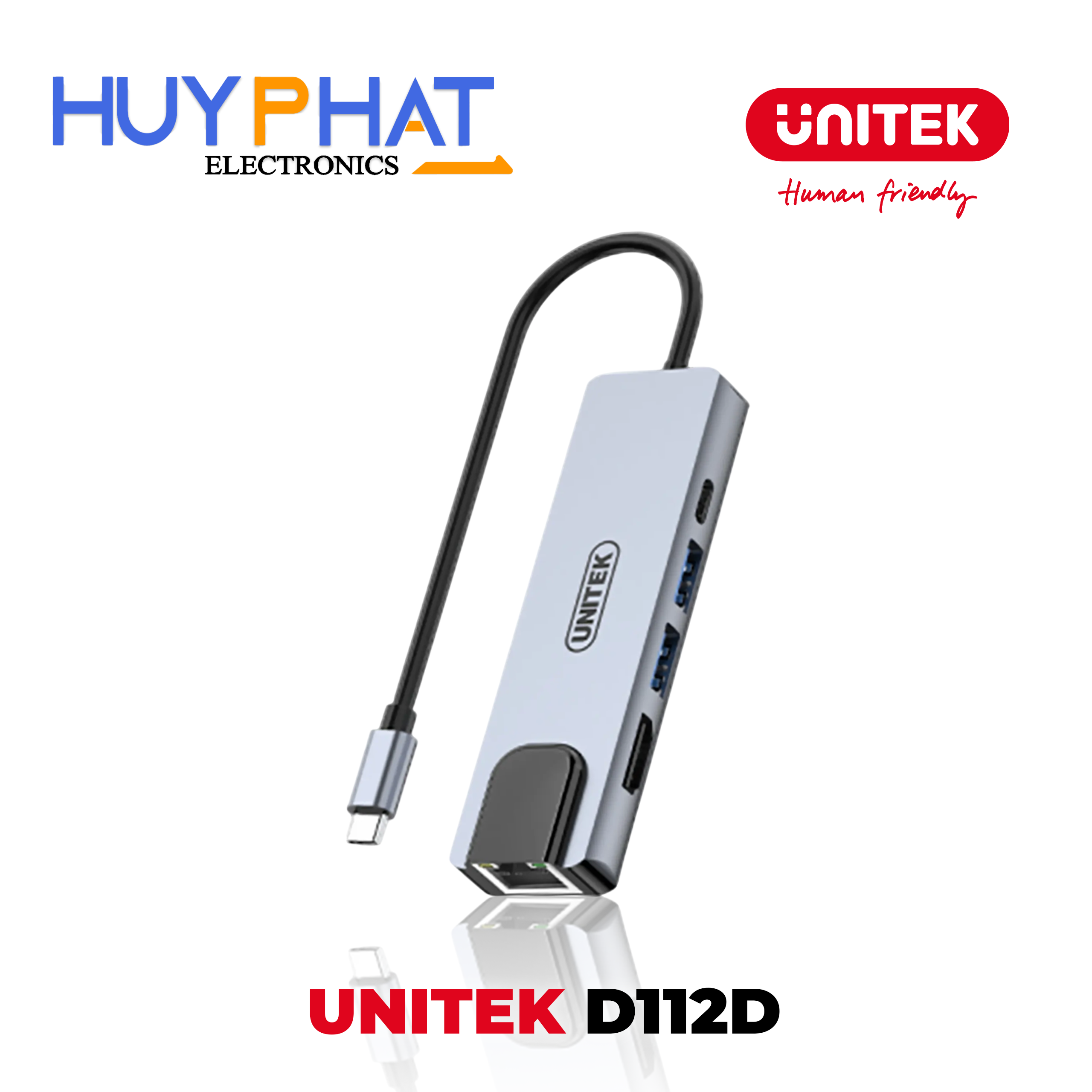 Hub mở rộng USB-C 5-in-1 UNITEK D112D