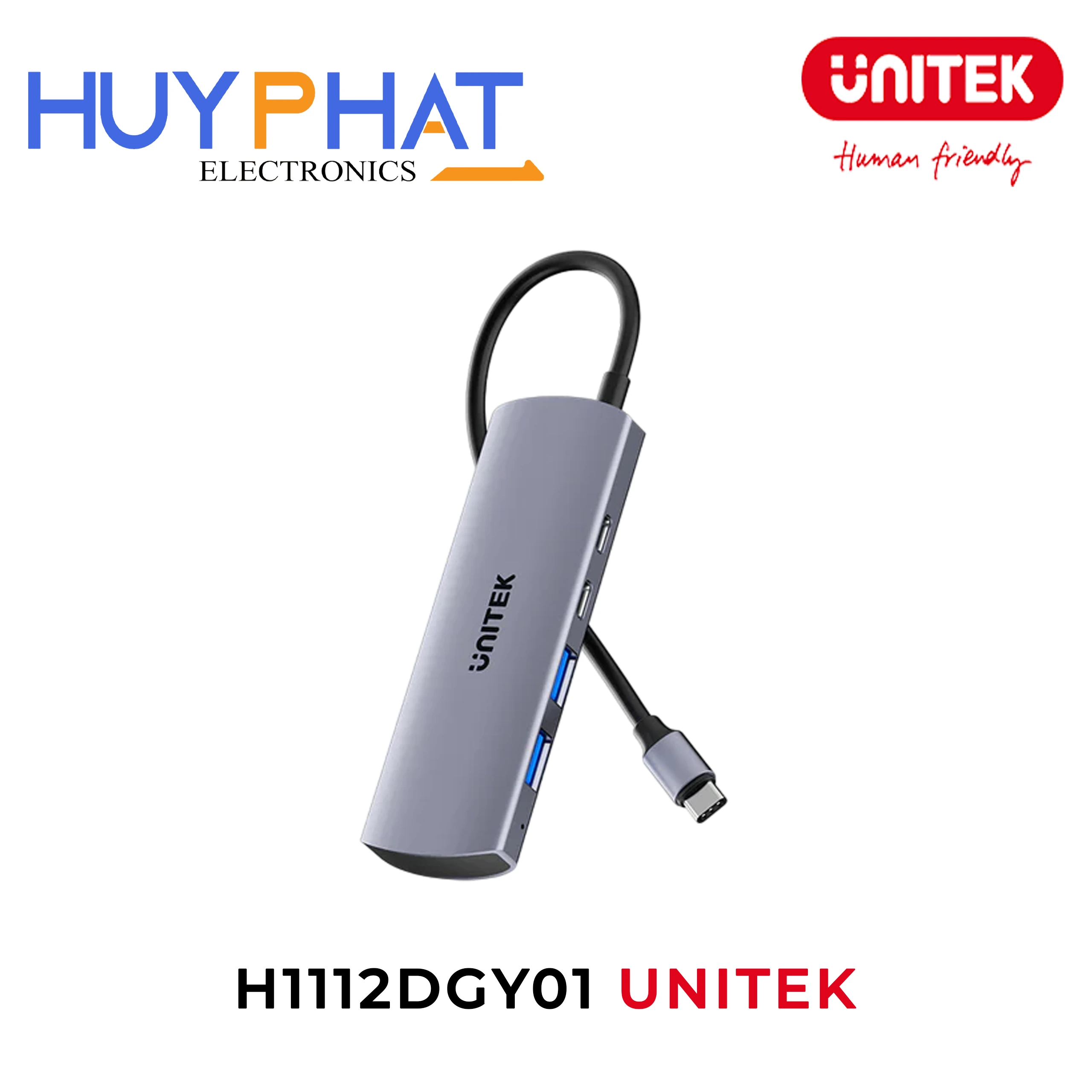 Hub USB  Type-C 4 cổng 10Gbps UNITEK H1112DGY01
